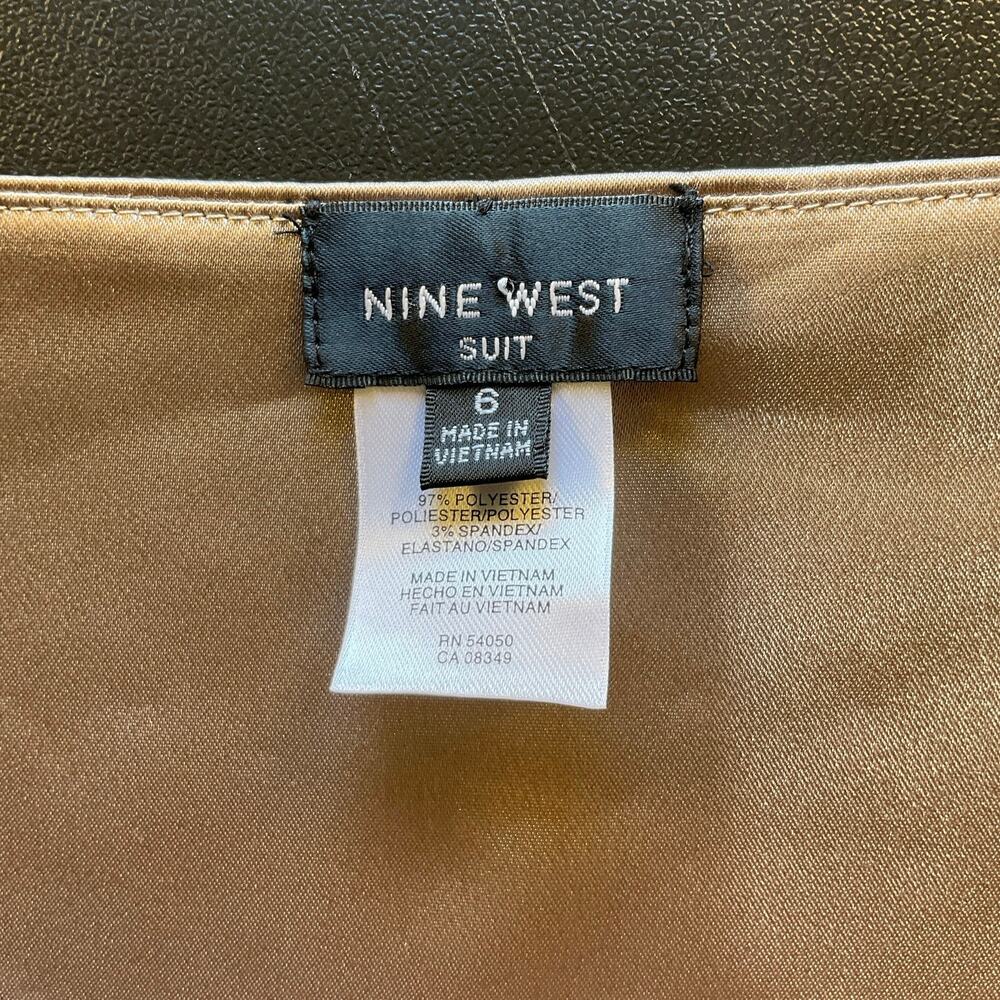 NWT Nine West Pant Suit Set Champagne Satin Jacket 6 Pants 8 Formal Occasion - Picture 11 of 16